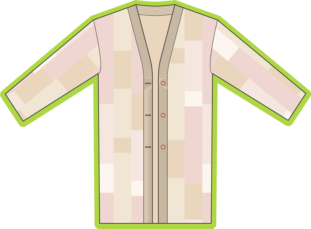 Technical drawing of knitted jacket